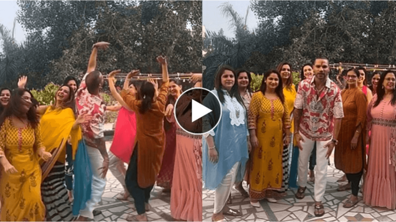 महिलाओं को डांस करते देख शिखर धवन ने खोया आपा, बिच में घुसकर करने लगे बेहूदा डांस – वीडियो वायरल